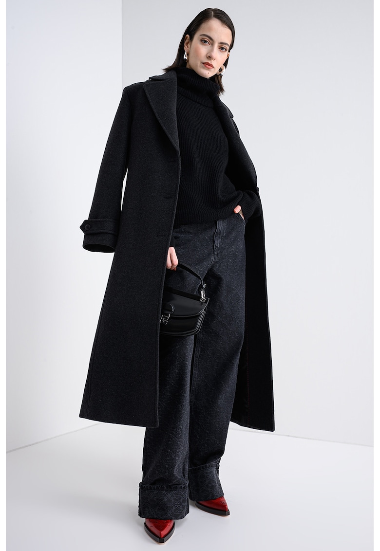 Поло Falodina с вълна - Черен BOSS