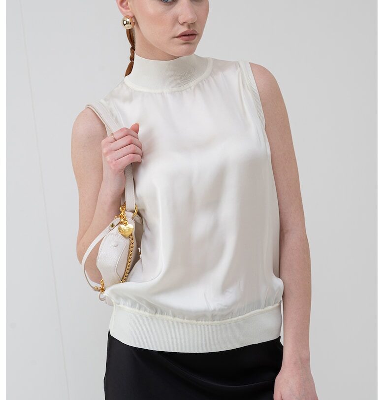 Поло без ръкави - Крем Karl Lagerfeld