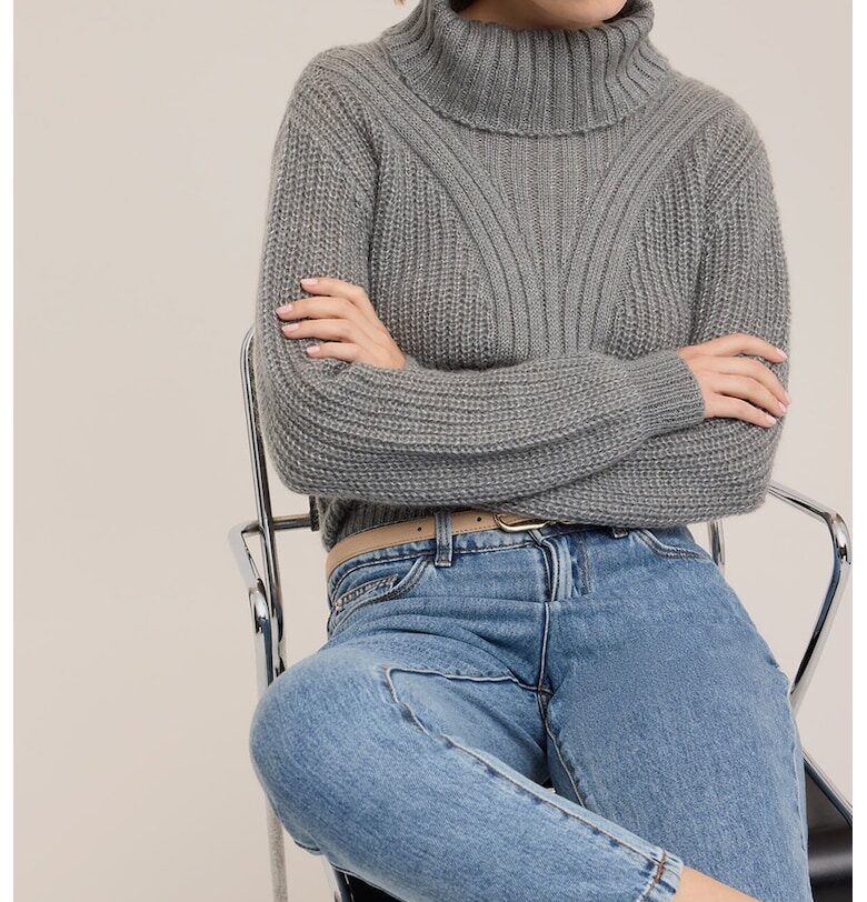 Поло с мохер - Сив Motivi