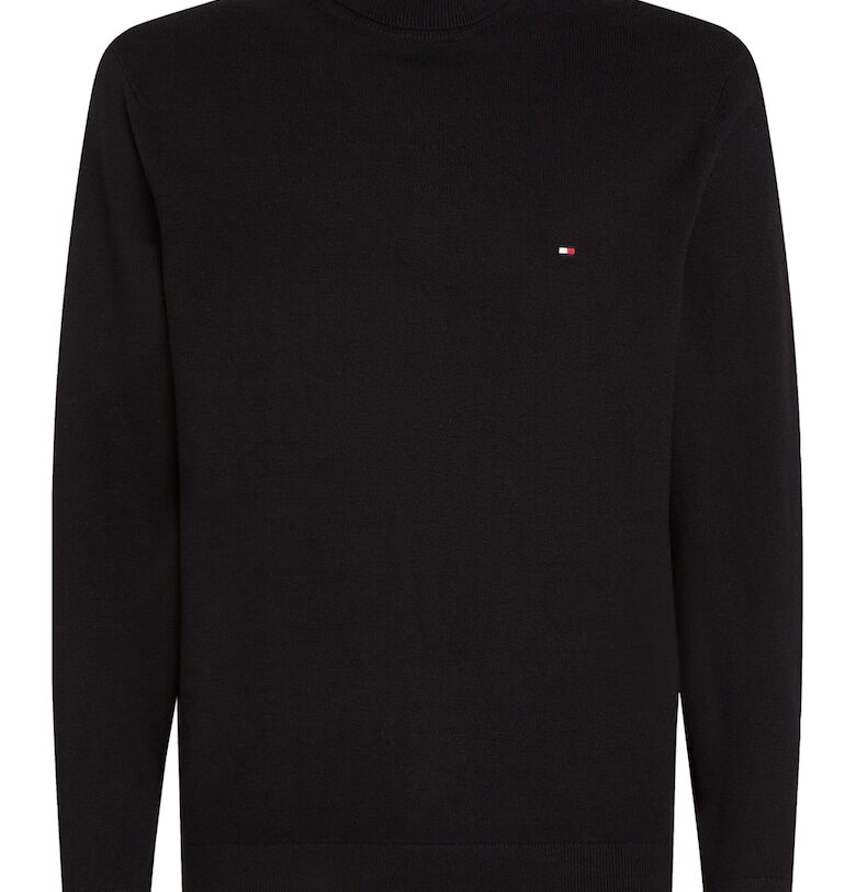 Поло с органичен памук и кашмир - Черен Tommy Hilfiger