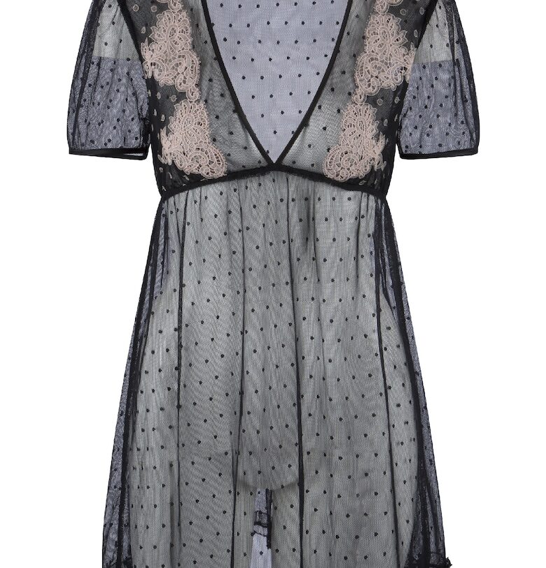 Полупрозрачна нощница - Черен LingaDore