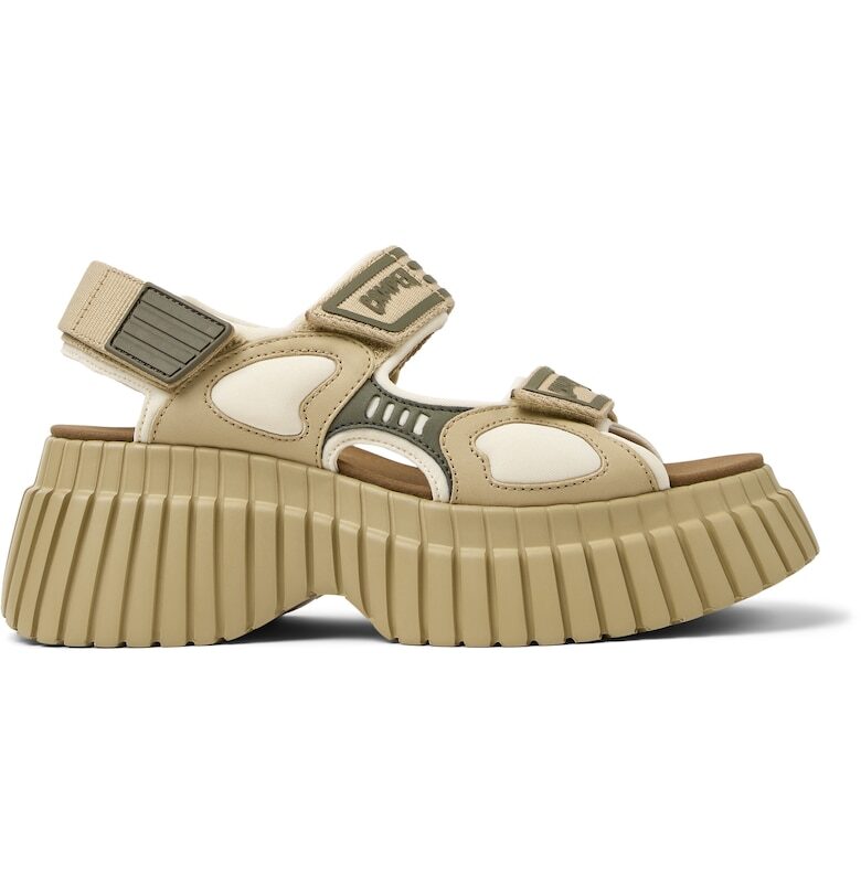 Полускосени сандали с кожа - Бежов Camper