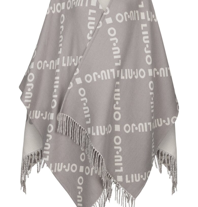 Пончо с ресни - без закопчаване - Сив Liu Jo