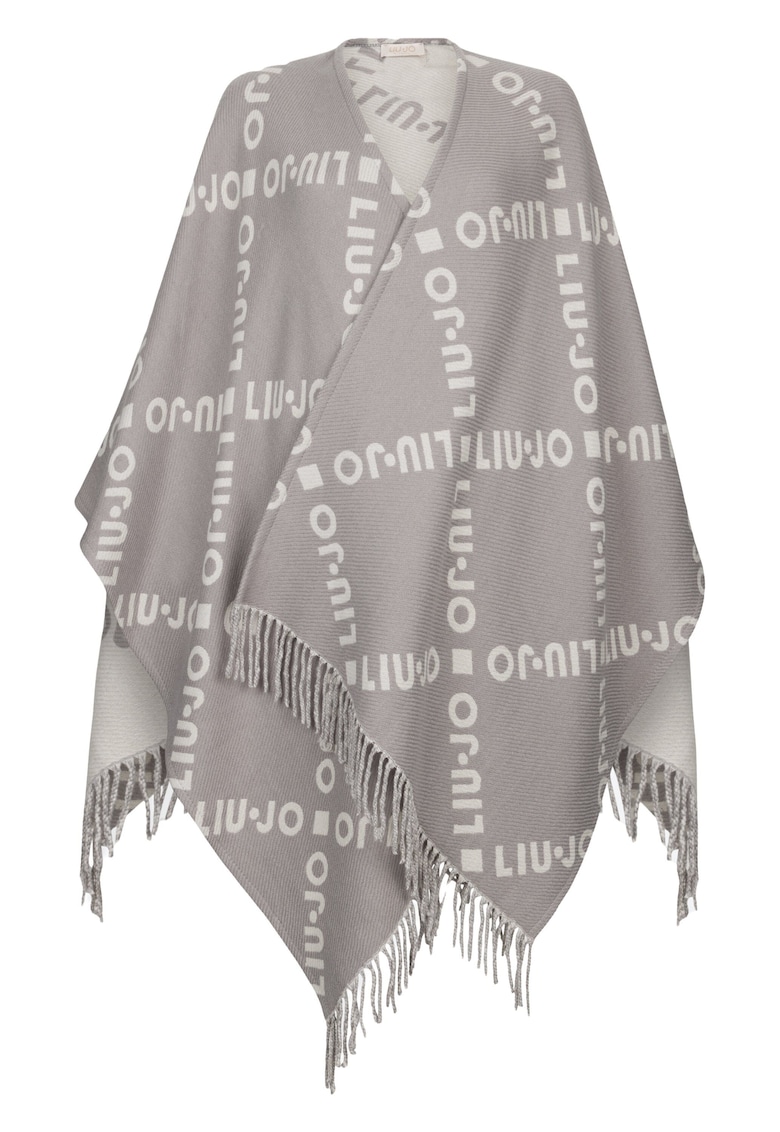 Пончо с ресни - без закопчаване - Сив Liu Jo