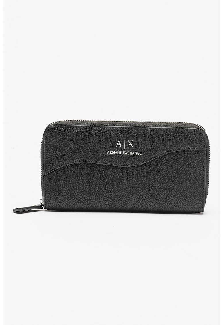 Портмоне Wave от еко кожа с цип - Черен ARMANI EXCHANGE