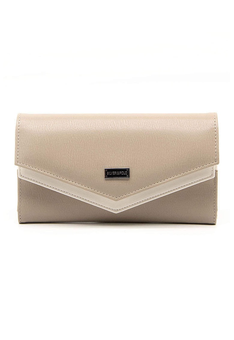 Портмоне от еко кожа с джобове - Светло кафяво SilverPolo