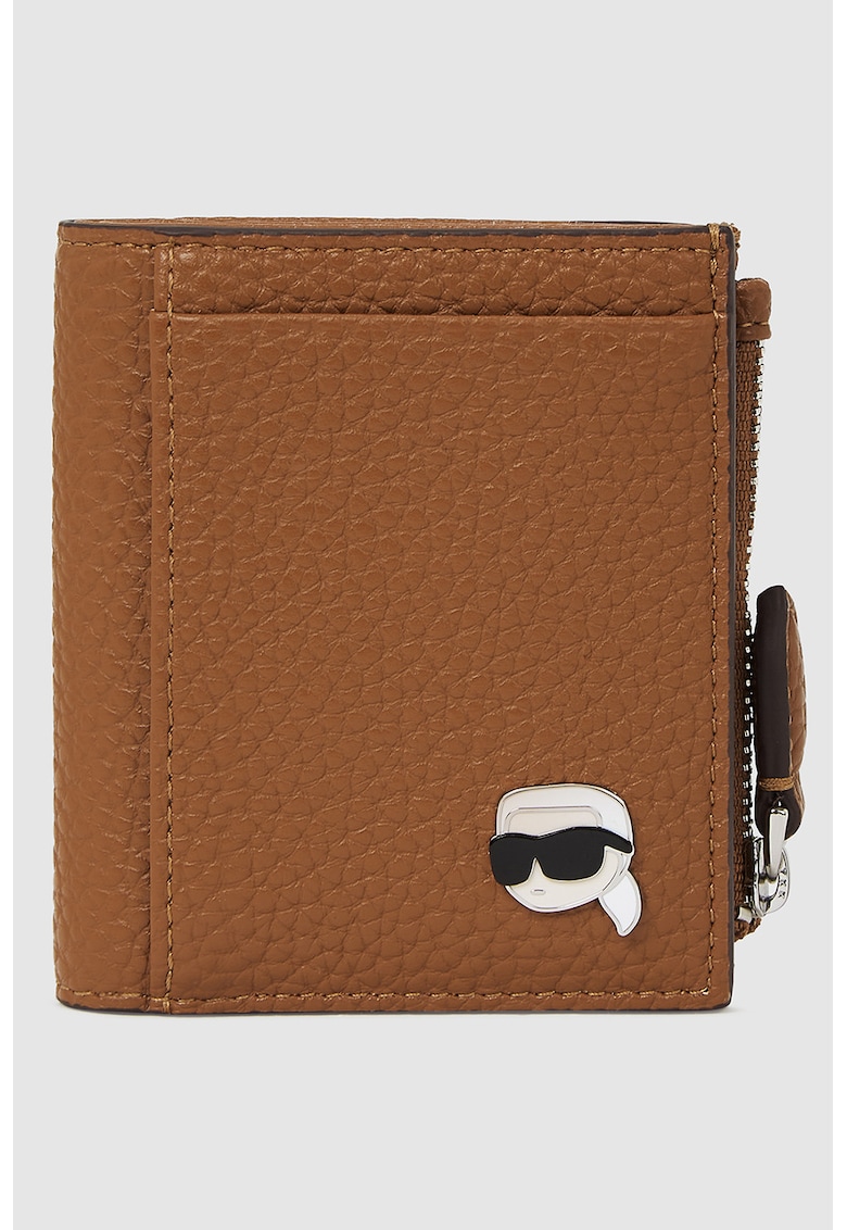 Портмоне от еко кожа с релеф - Кафяв Karl Lagerfeld