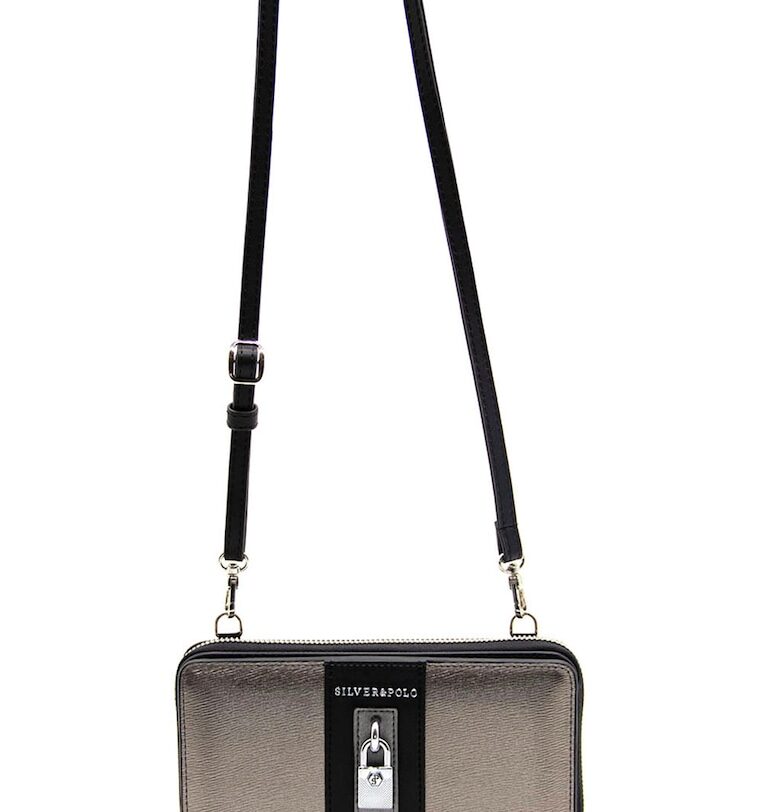 Портмоне с презрамка - Черен/Сив SilverPolo