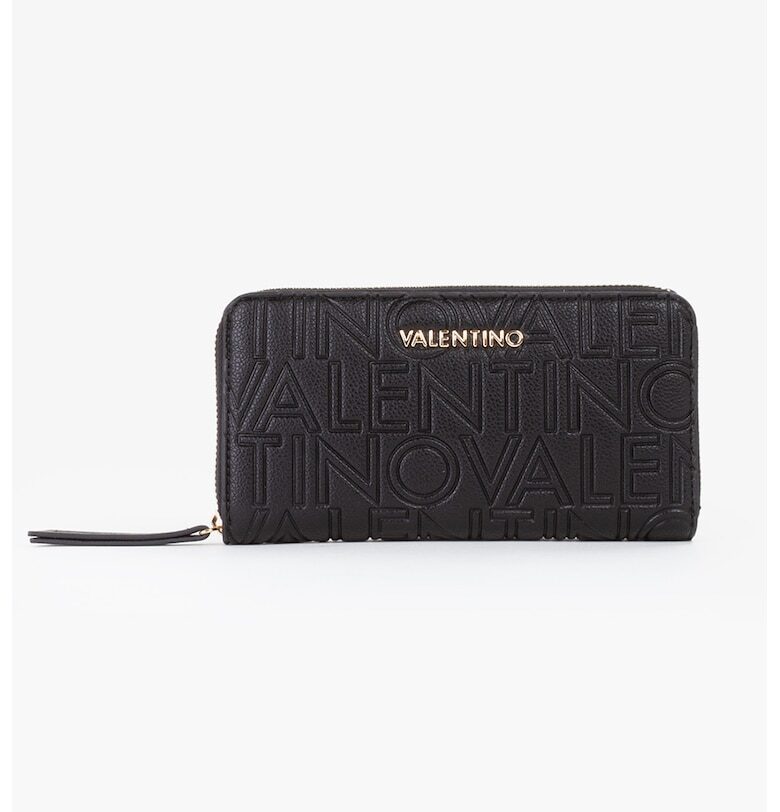 Портфейл Pansy от еко кожа с цип и монограм - Черен Valentino Bags