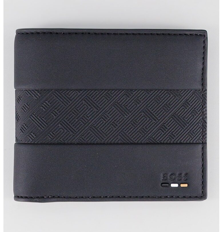 Портфейл от еко кожа с лого - Черен BOSS