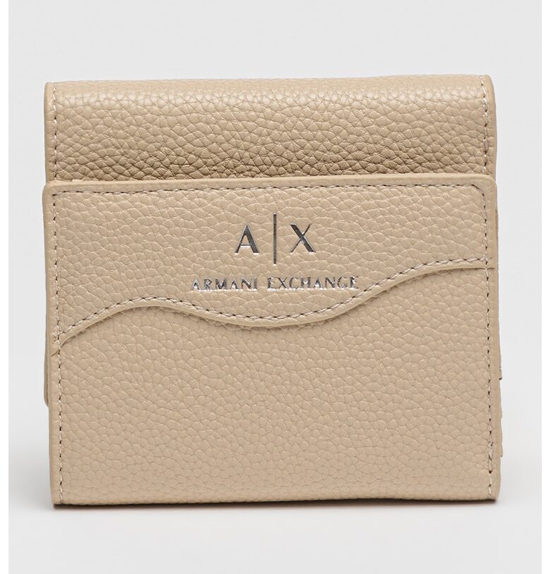Портфейл от еко кожа с тройно прегъване - Светло бежово ARMANI EXCHANGE