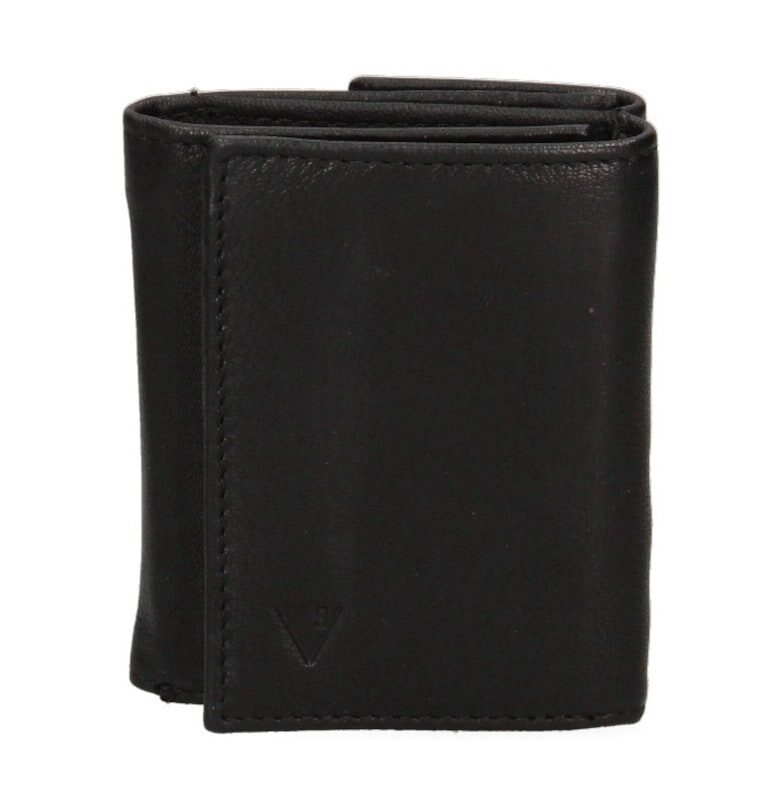 Портфейл от еко кожа с тройно прегъване - Черен Sergio Valentini