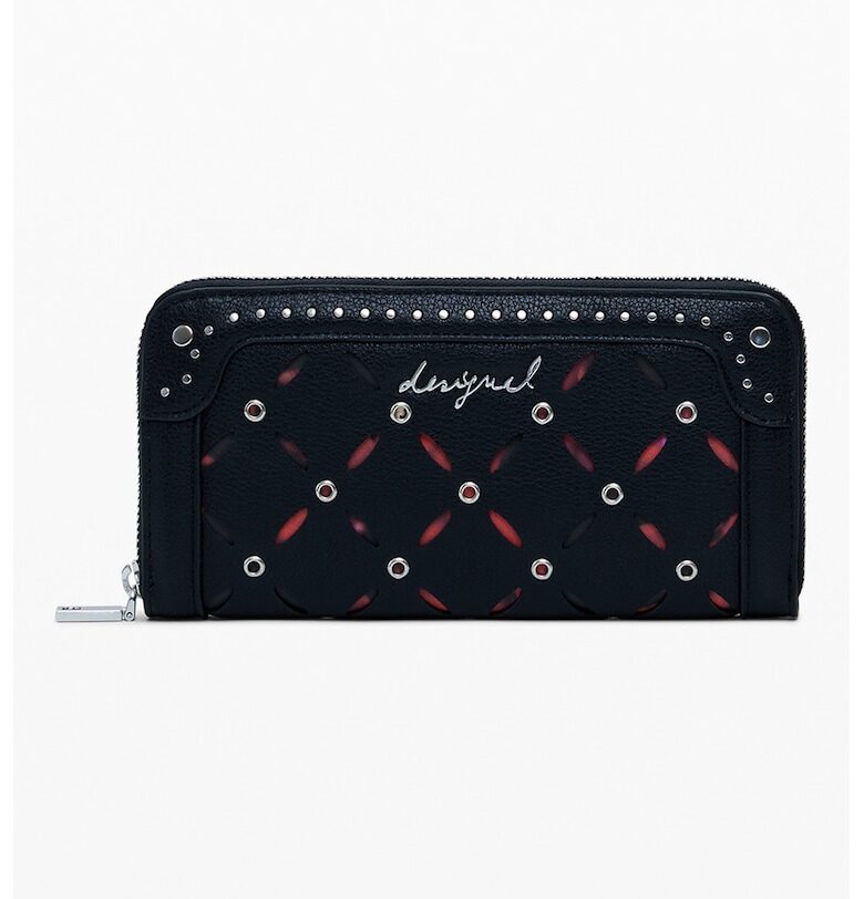Портфейл от еко кожа с цип - Черен DESIGUAL