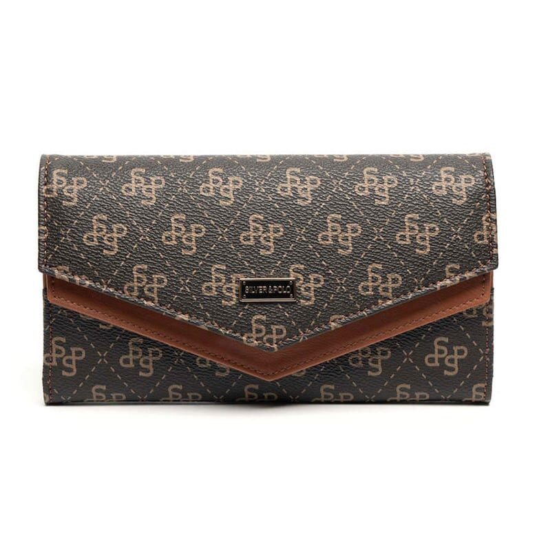 Портфейл от еко кожа с шарка - Кафяв SilverPolo