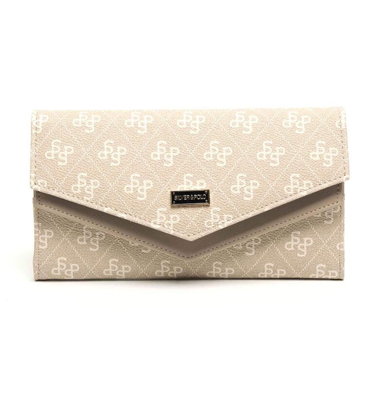 Портфейл от еко кожа с шарка - Светло кафяво SilverPolo