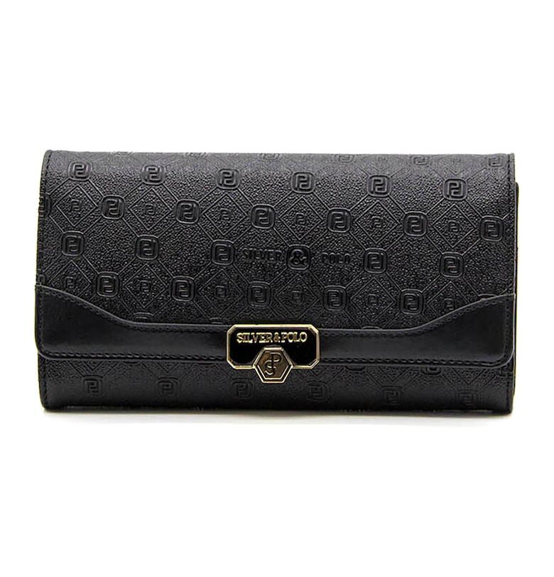 Портфейл от еко кожа с шарка - Черен SilverPolo