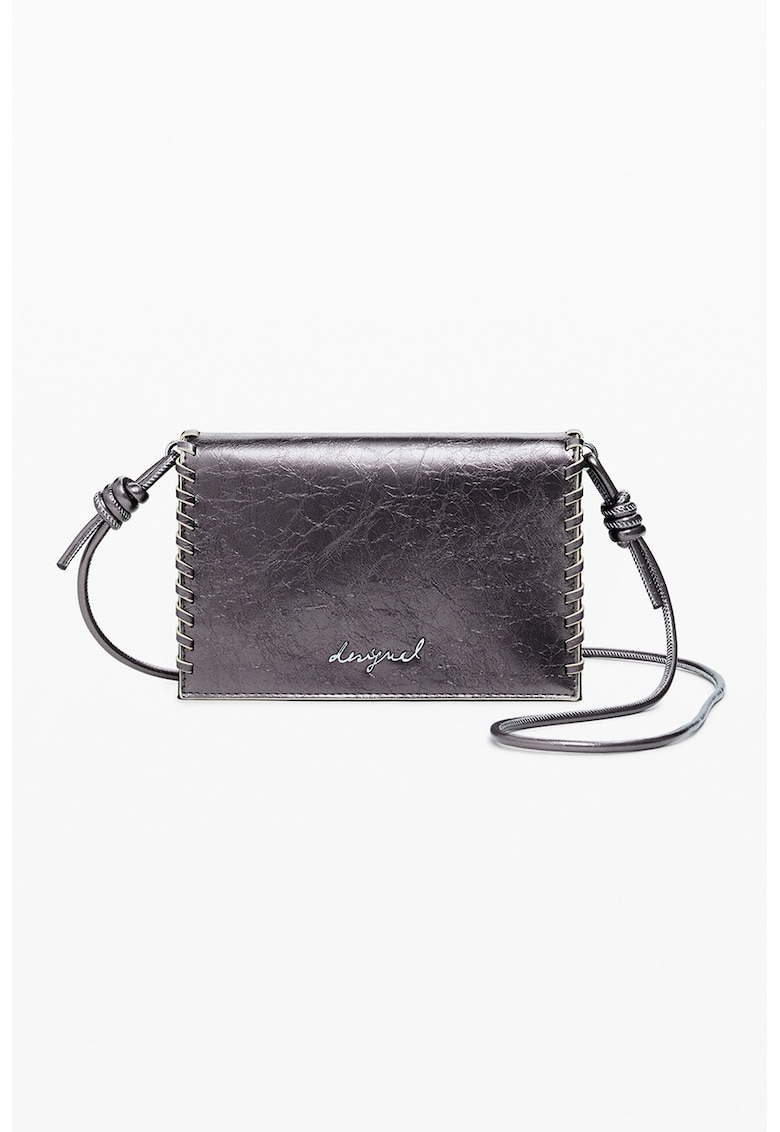 Портфейл с лого и презрамка - Сребрист DESIGUAL