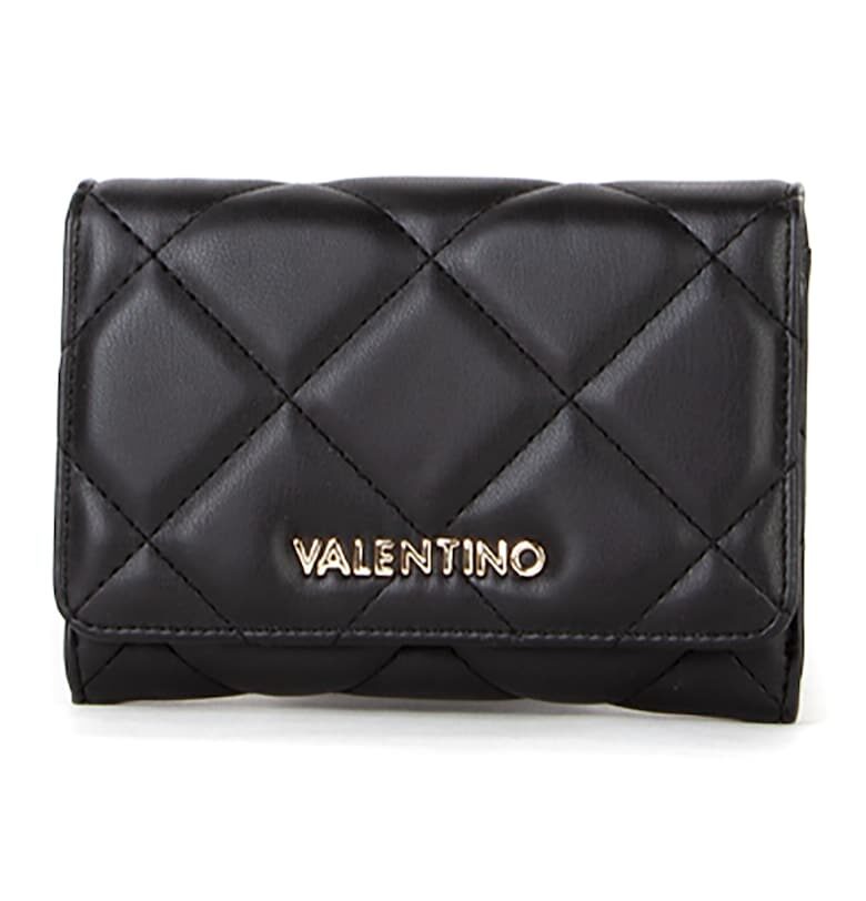 Портфейл с лого и тройно прегъване - Черен Valentino Bags