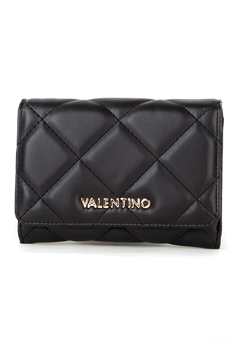 Портфейл с лого и тройно прегъване - Черен Valentino Bags