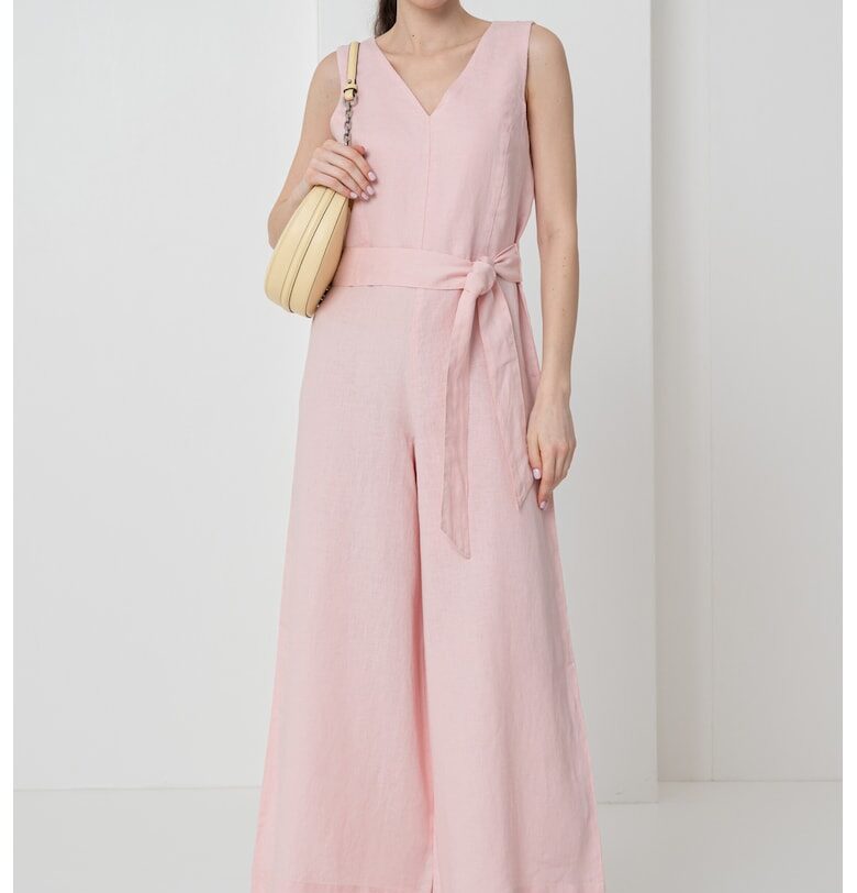 Прав ленен гащеризон с шпиц - Пастелнорозов United Colors of Benetton