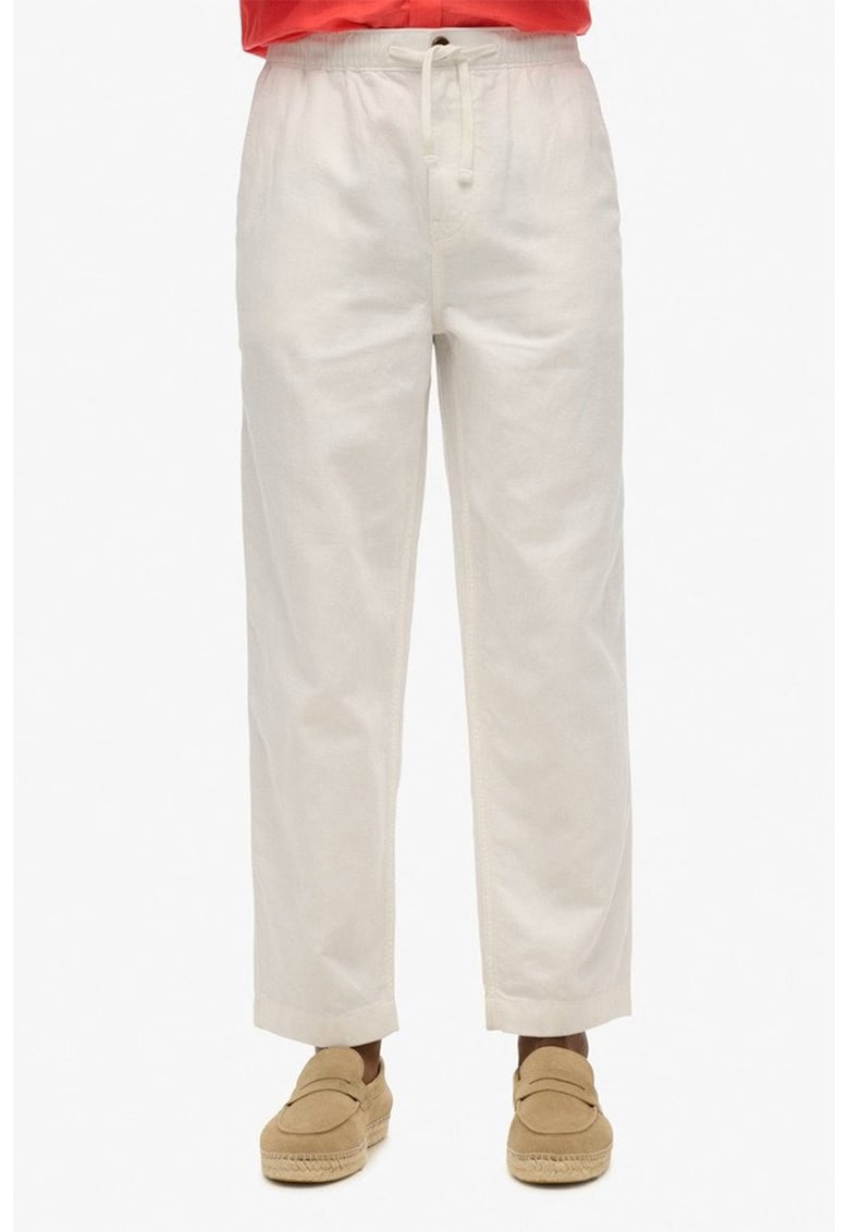 Прав панталон с лен - Бял Superdry Co