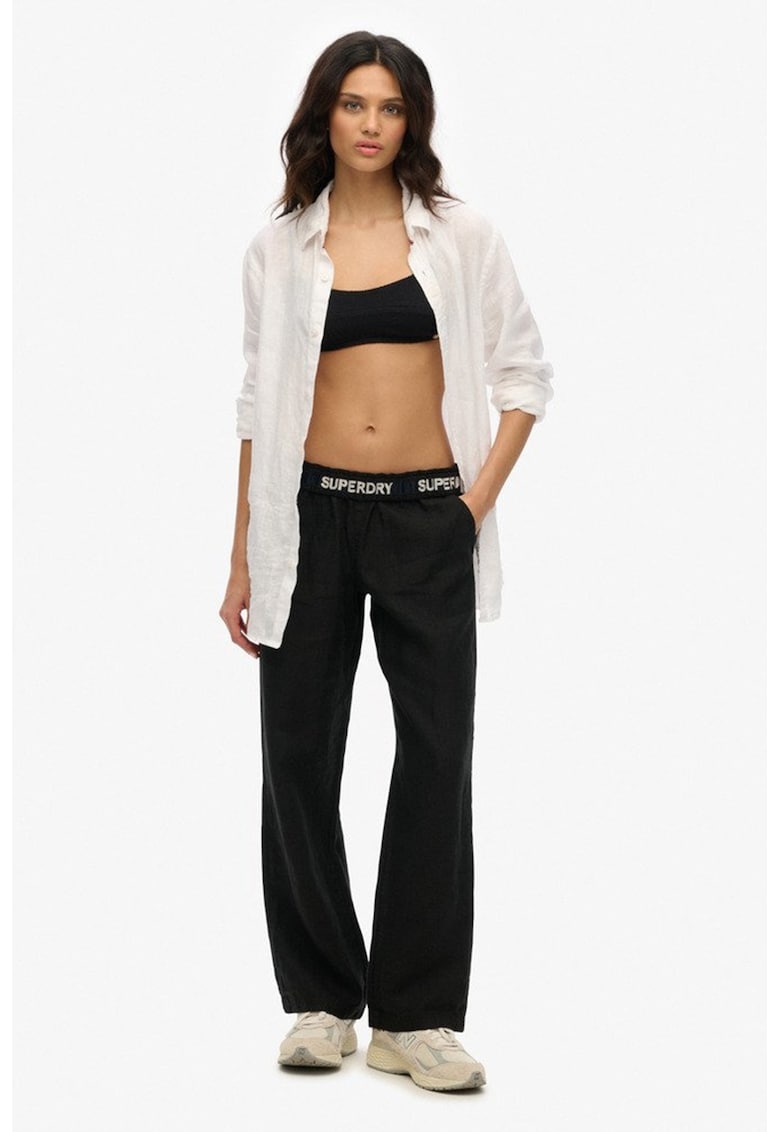 Прав панталон с лого - Черен Superdry Co