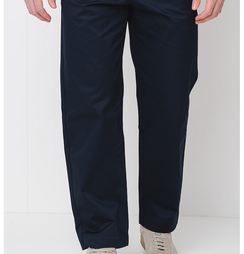 Прав панталон със средна талия - Ултрамарин синьо BOSS