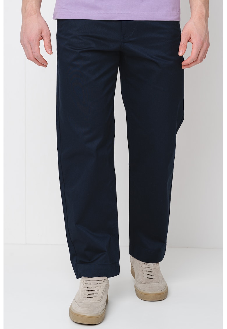 Прав панталон със средна талия - Ултрамарин синьо BOSS