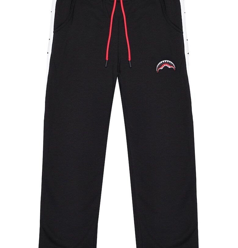 Прав спортен панталон Next Level с връзка - Черен/Бял Sprayground