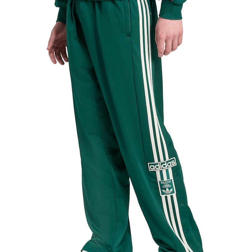 Прав спортен панталон със странични цепки с капси - Бял/Аква зелено adidas Originals