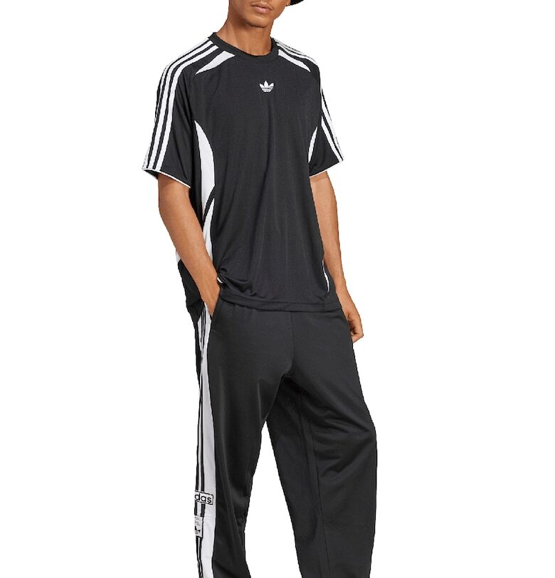 Прав спортен панталон със странични цепки с капси - Бял/Черен adidas Originals