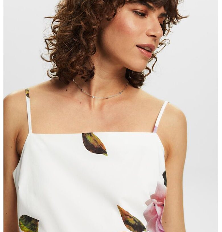 Права къса рокля - Каки/Бял/Розово Esprit