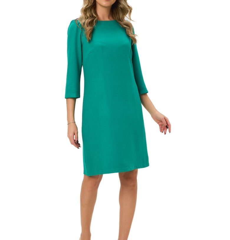 Права миди рокля - Аква зелено BAROCCA