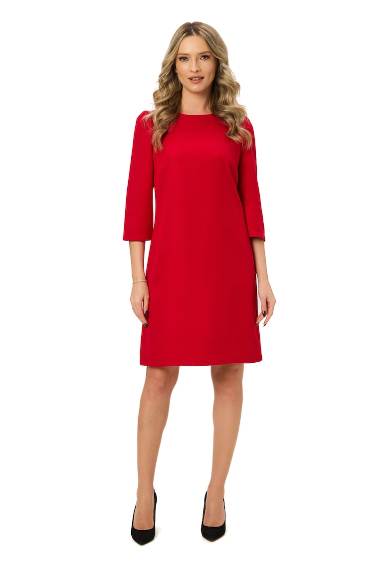 Права миди рокля - Червен BAROCCA