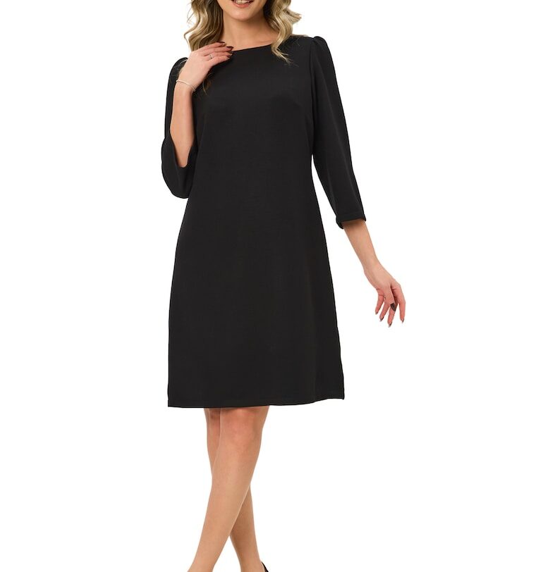 Права миди рокля - Черен BAROCCA