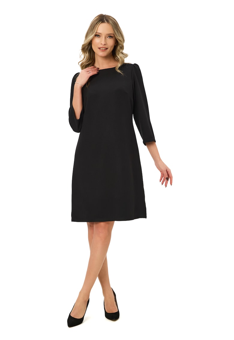 Права миди рокля - Черен BAROCCA