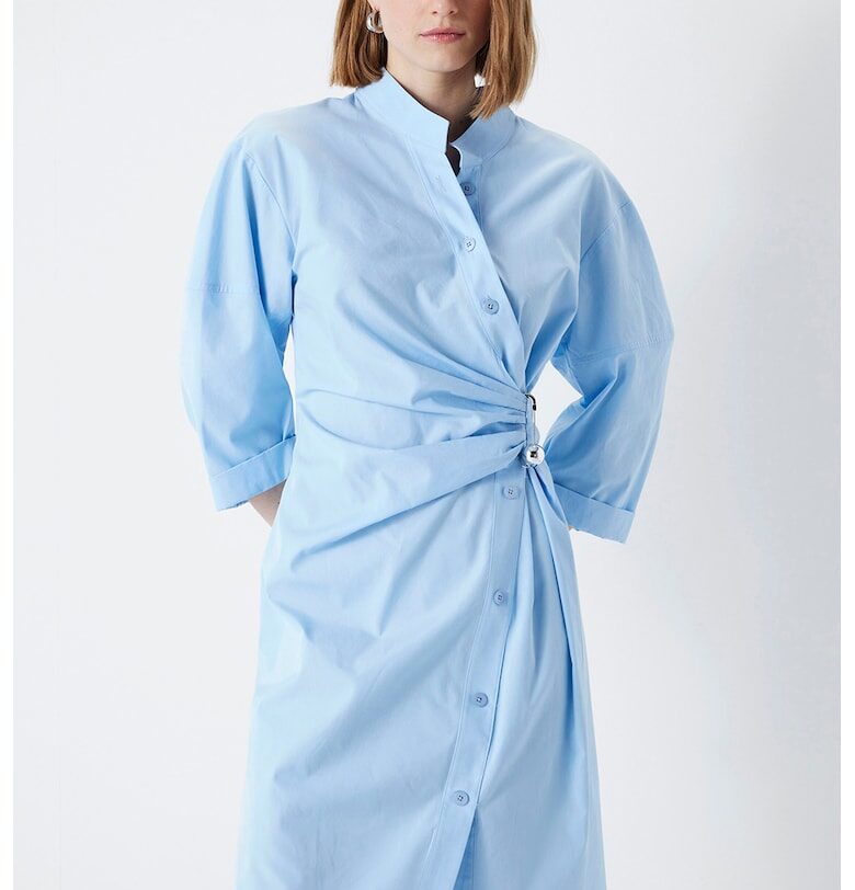 Права памучна рокля - Светлосин Ipekyol