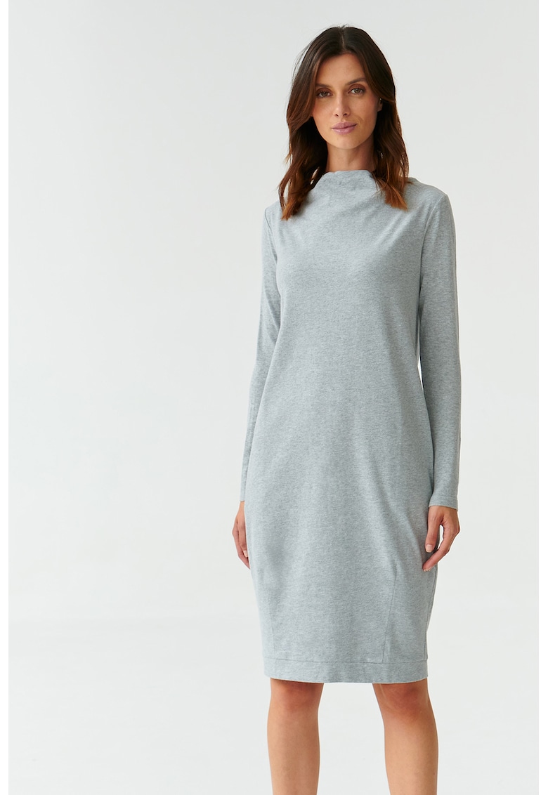 Права рокля Awerika с деколте тип лодка - Сив Tatuum