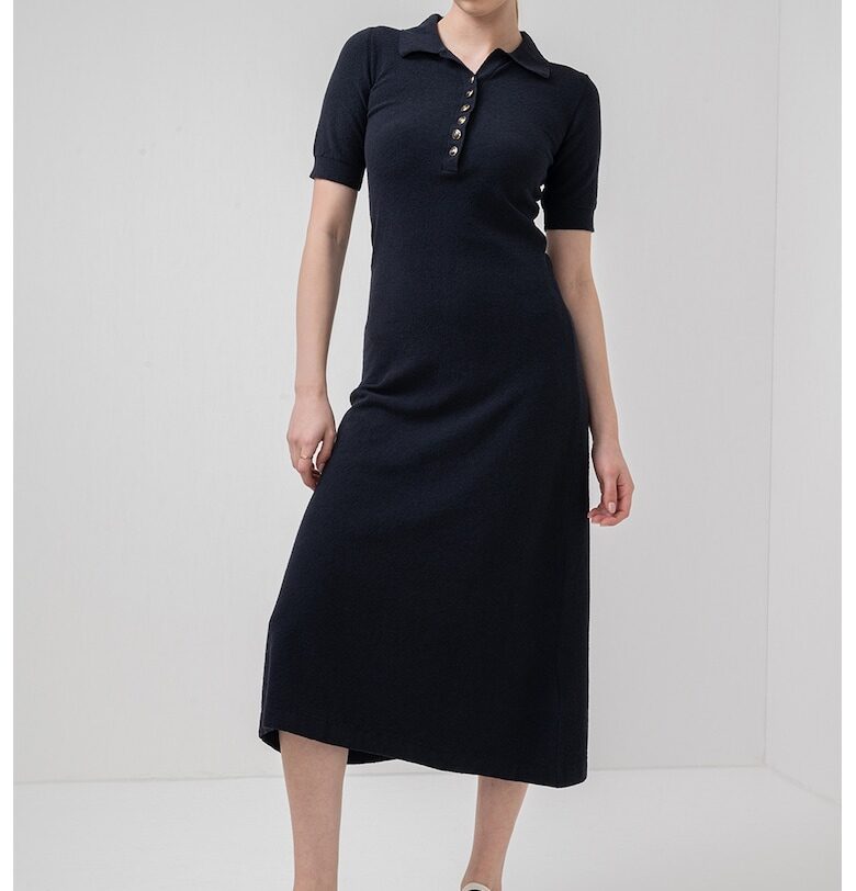 Права рокля Cesena с памук - Черен Marella