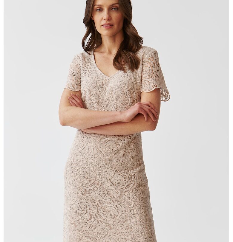 Права рокля Sono с шпиц - Крем Tatuum