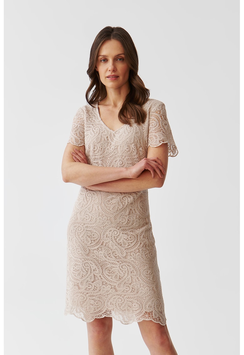 Права рокля Sono с шпиц - Крем Tatuum