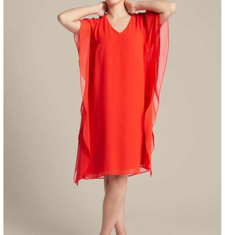 Права рокля с бухнали ръкави - Мандарина ELENA MIRO