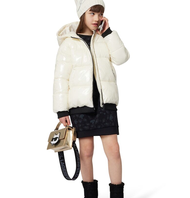 Права рокля с десен - Черен KARL LAGERFELD KIDS