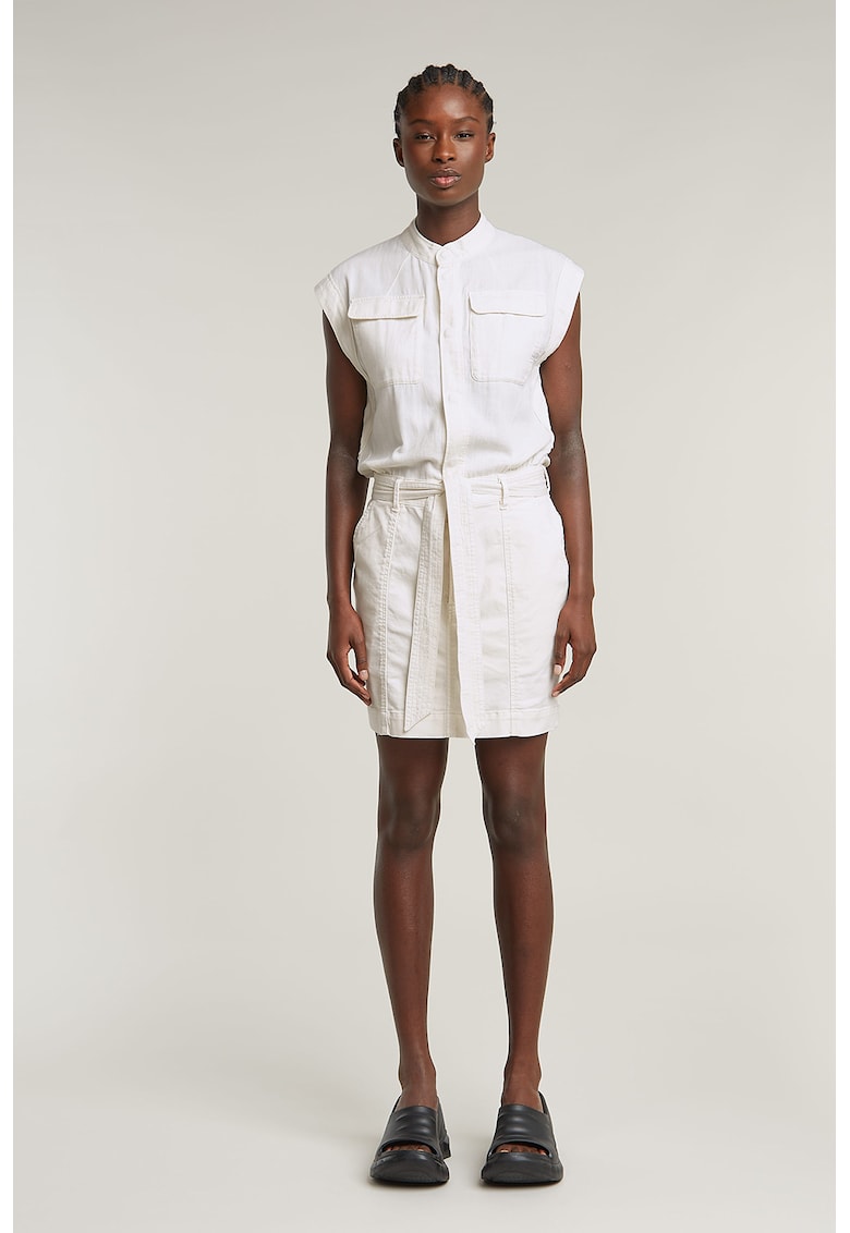 Права рокля с джобове - Мръснобял G-STAR