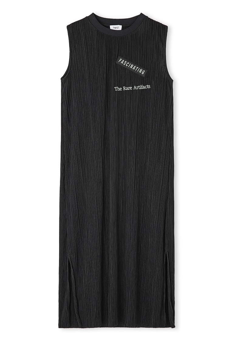 Права рокля с надпис - Черен TWIST