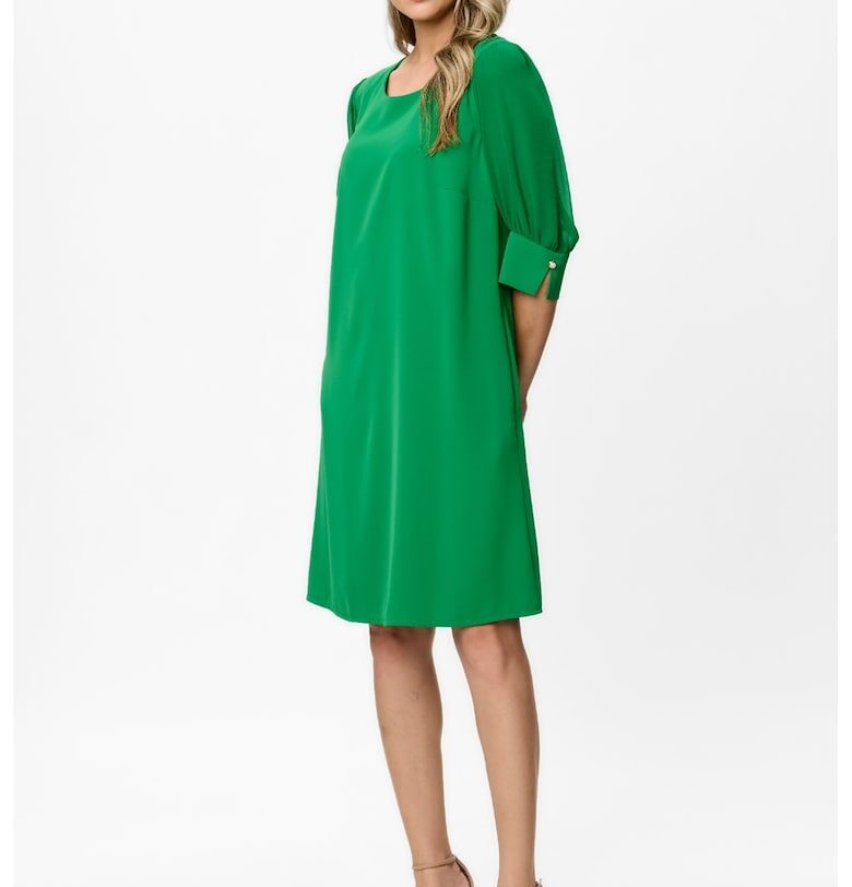 Права рокля със странични джобове - Зелен BAROCCA