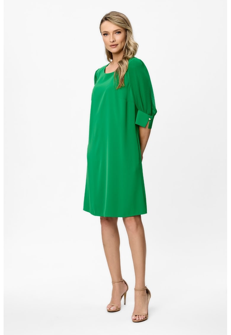 Права рокля със странични джобове - Зелен BAROCCA