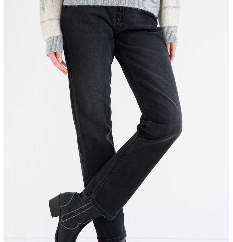 Прави дънки Brooks с миди талия - Черен Mustang