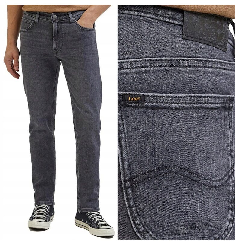 Прави дънки  Daren сиви - W30 L34 - памучен еластан Lee