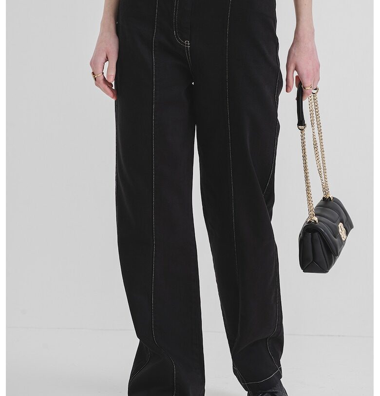 Прави дънки - Слонова кост/Черен BOSS